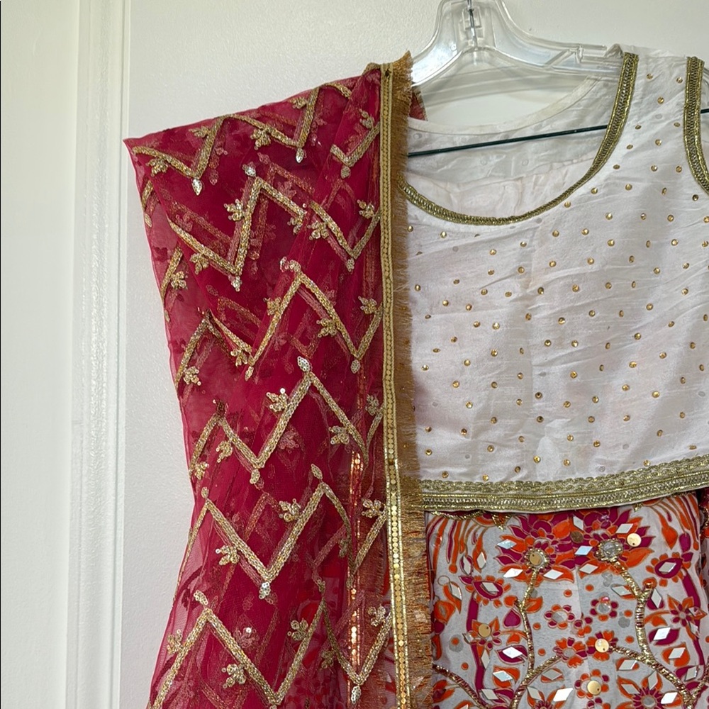 Floral and mirror Lahenga - Picture 8 of 8